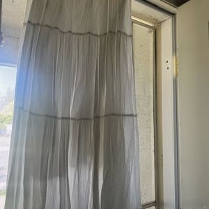 White full-length linen skirt